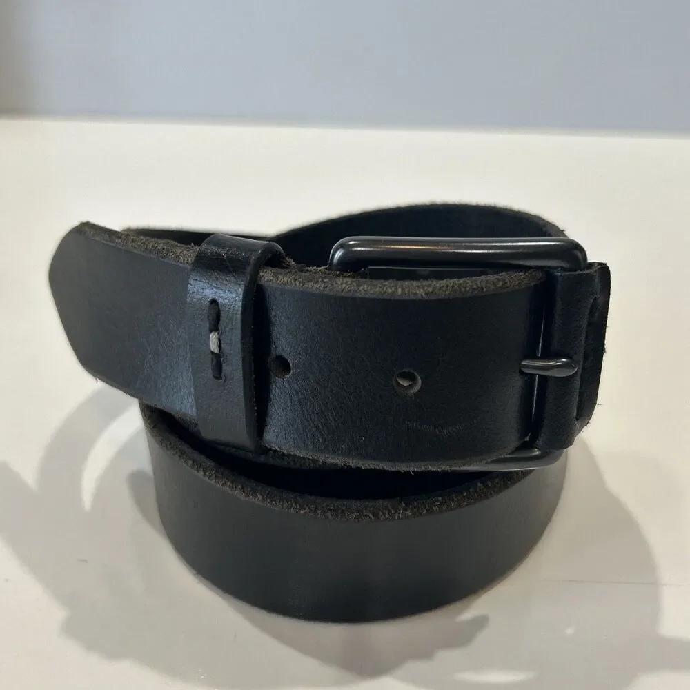 Levi's Black Genuine Leather Handcrafted Rugged Distressed Work Belt Men's 38